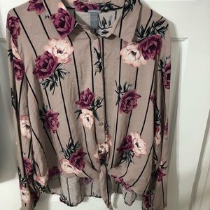 Vintage Floral Stripe Top